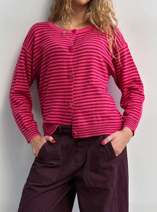 Button Up Striped Sweater