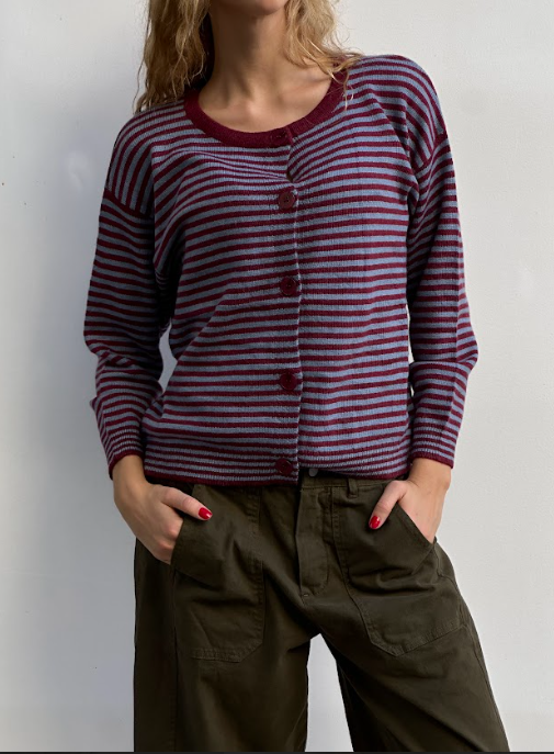 Button Up Striped Sweater