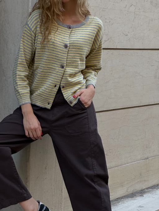 Button Up Striped Sweater