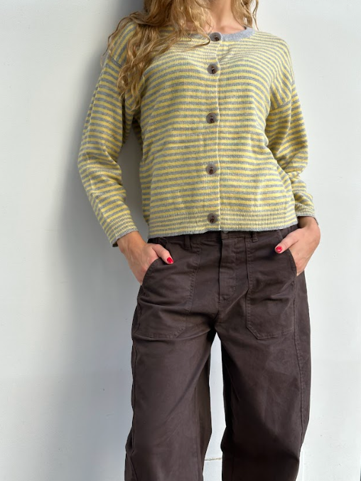 Button Up Striped Sweater