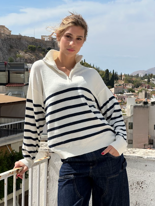 Striped Zip Jumper