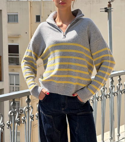 Striped Zip Jumper