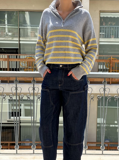 Striped Zip Jumper