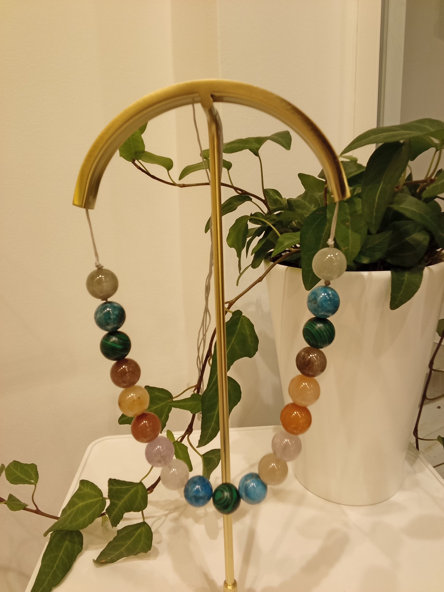 Multi colored beaded necklace