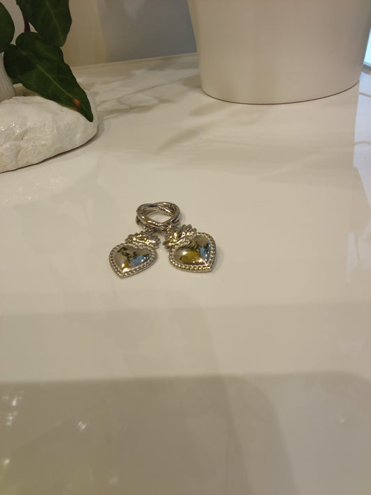 Silver heart earrings