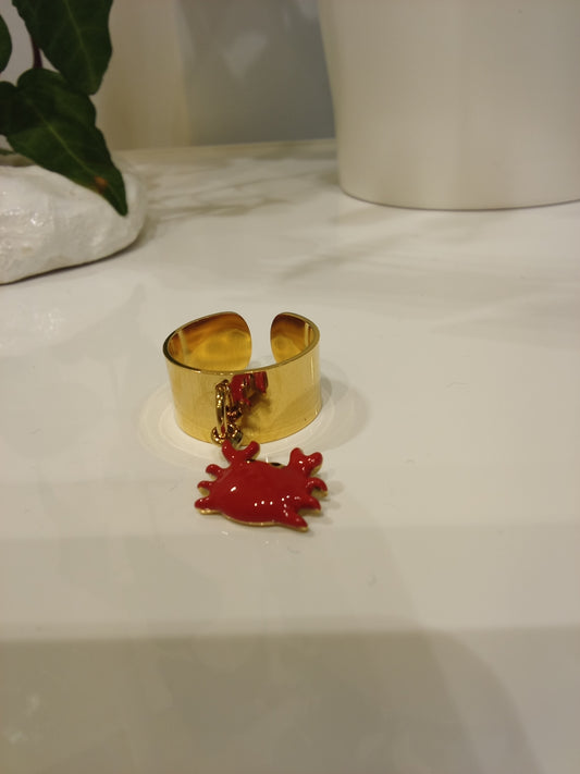 Ring attached to a crab
