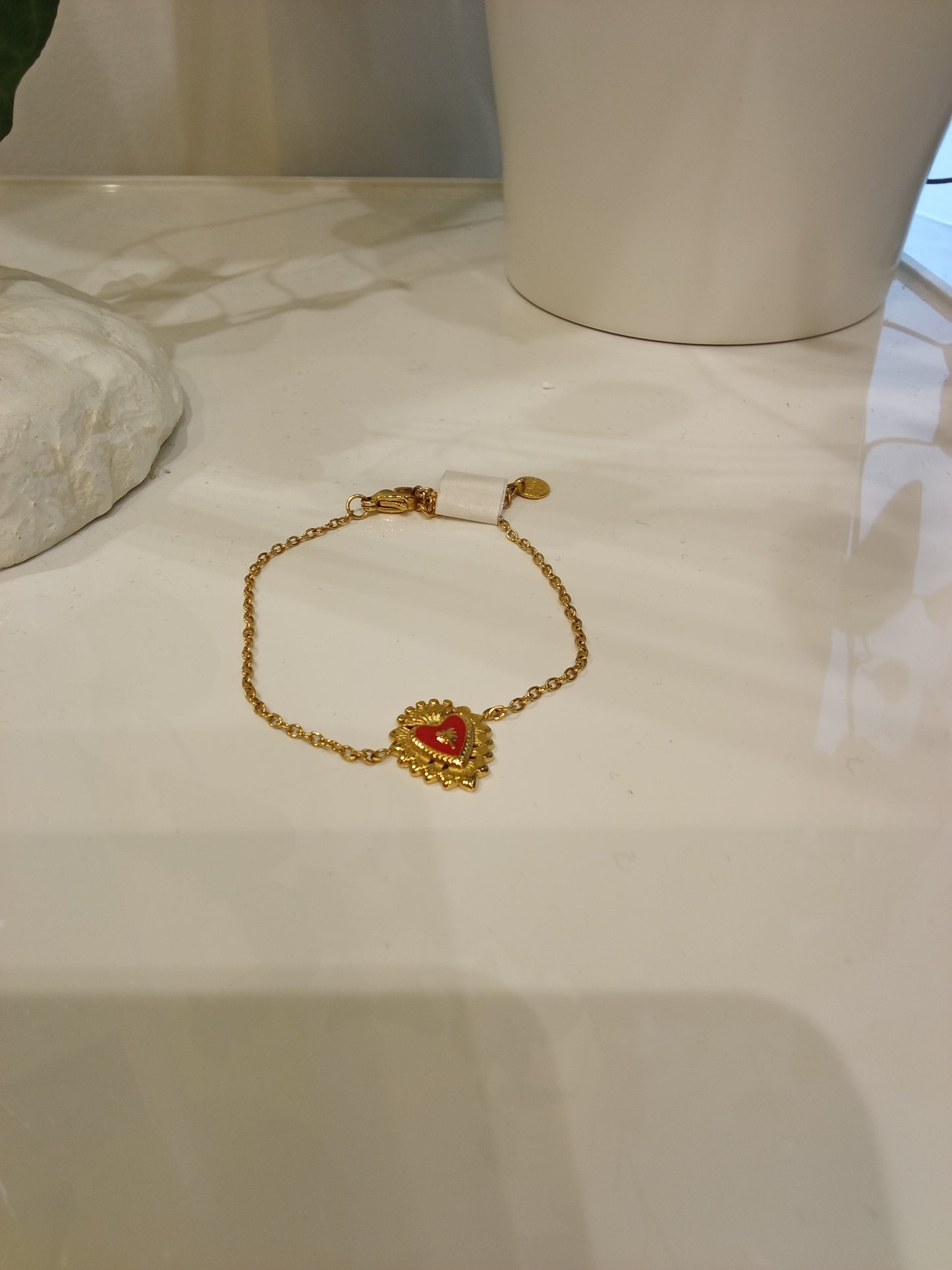 Red heart charm bracelet