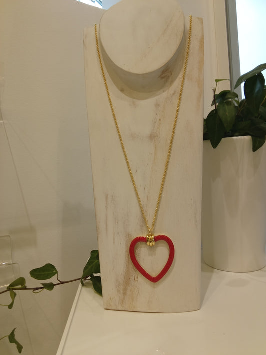 Open heart charm necklace