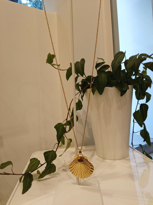Long shell pendant necklace