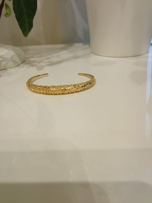 Hammered gold cuff bracelet