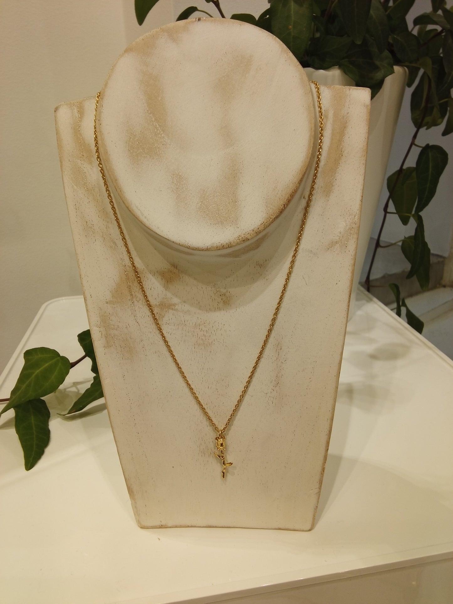 Rose gold plated  charm necklace