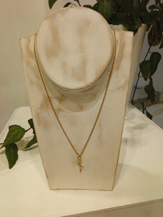 Rose gold plated  charm necklace