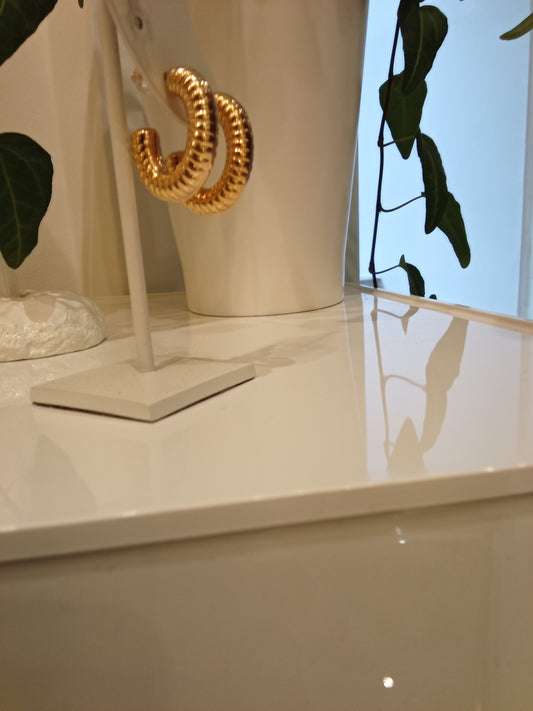 C shaped half hoop earrings