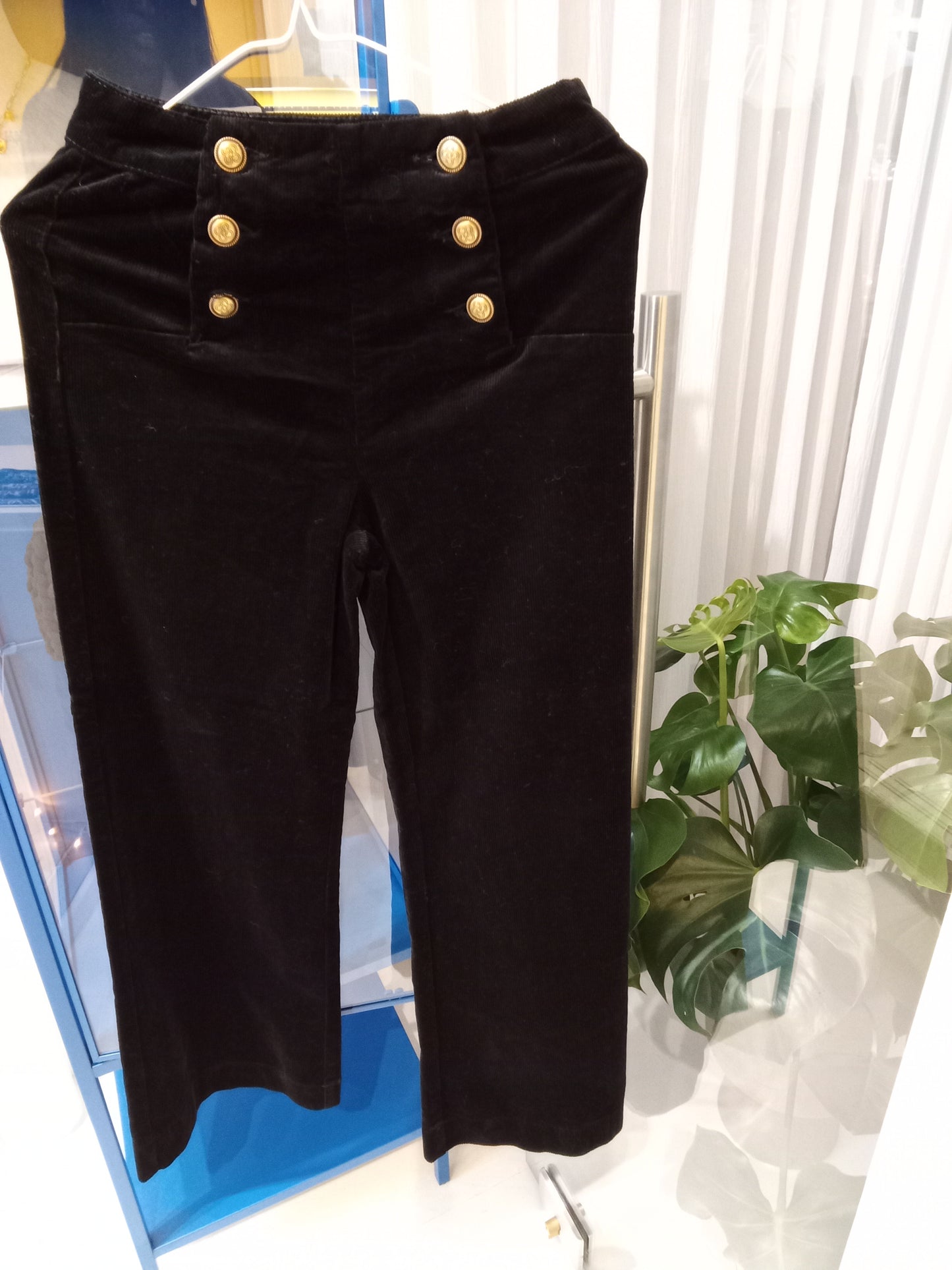 Corduroy/velvet black pants