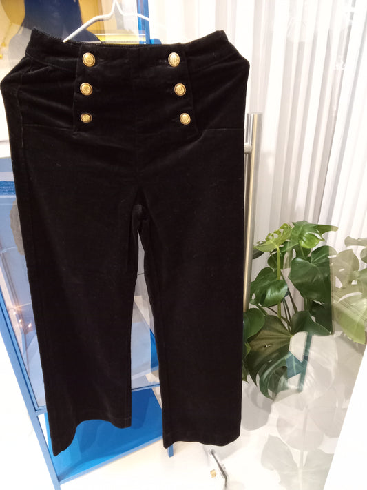 Corduroy/velvet black pants