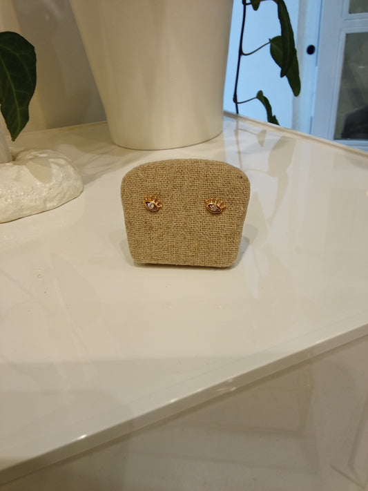 Evil eye stud earrings