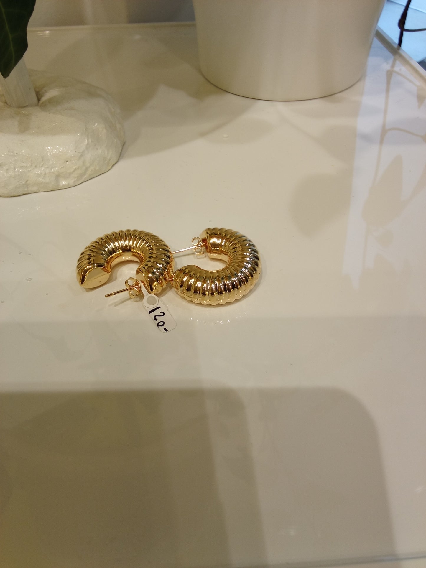 Thicker c half shaped earrings