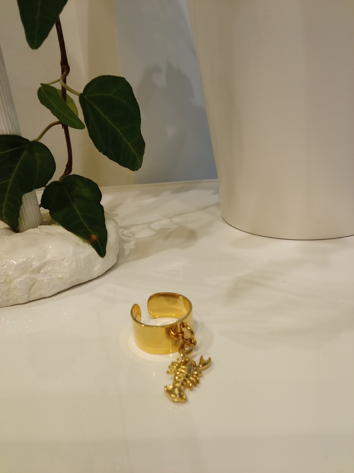 Cuff ring on a lobster charm