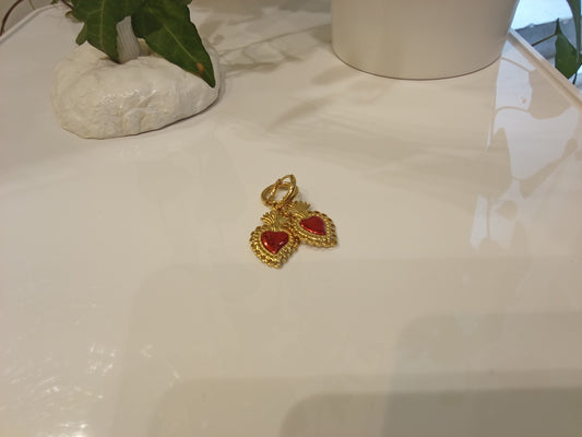 Red heart earrings
