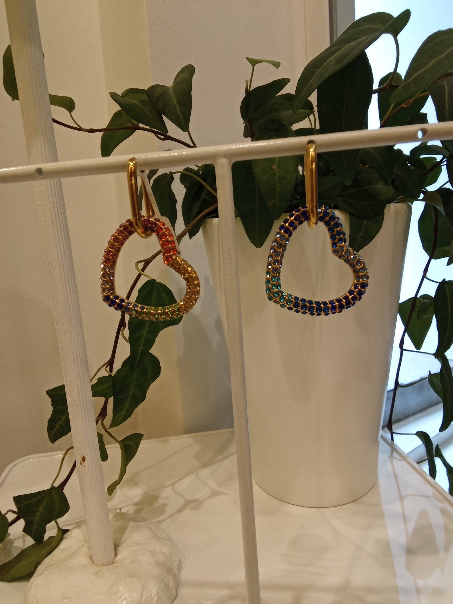 Glittered  heart earrings