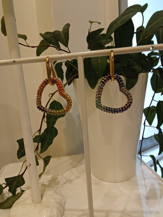 Glittered  heart earrings