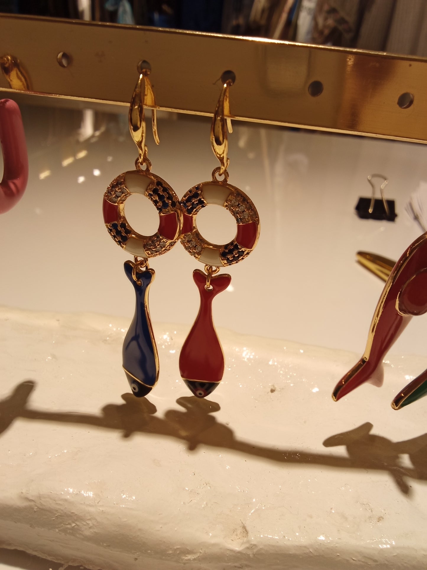 Earrings fish hook and loop sold as single