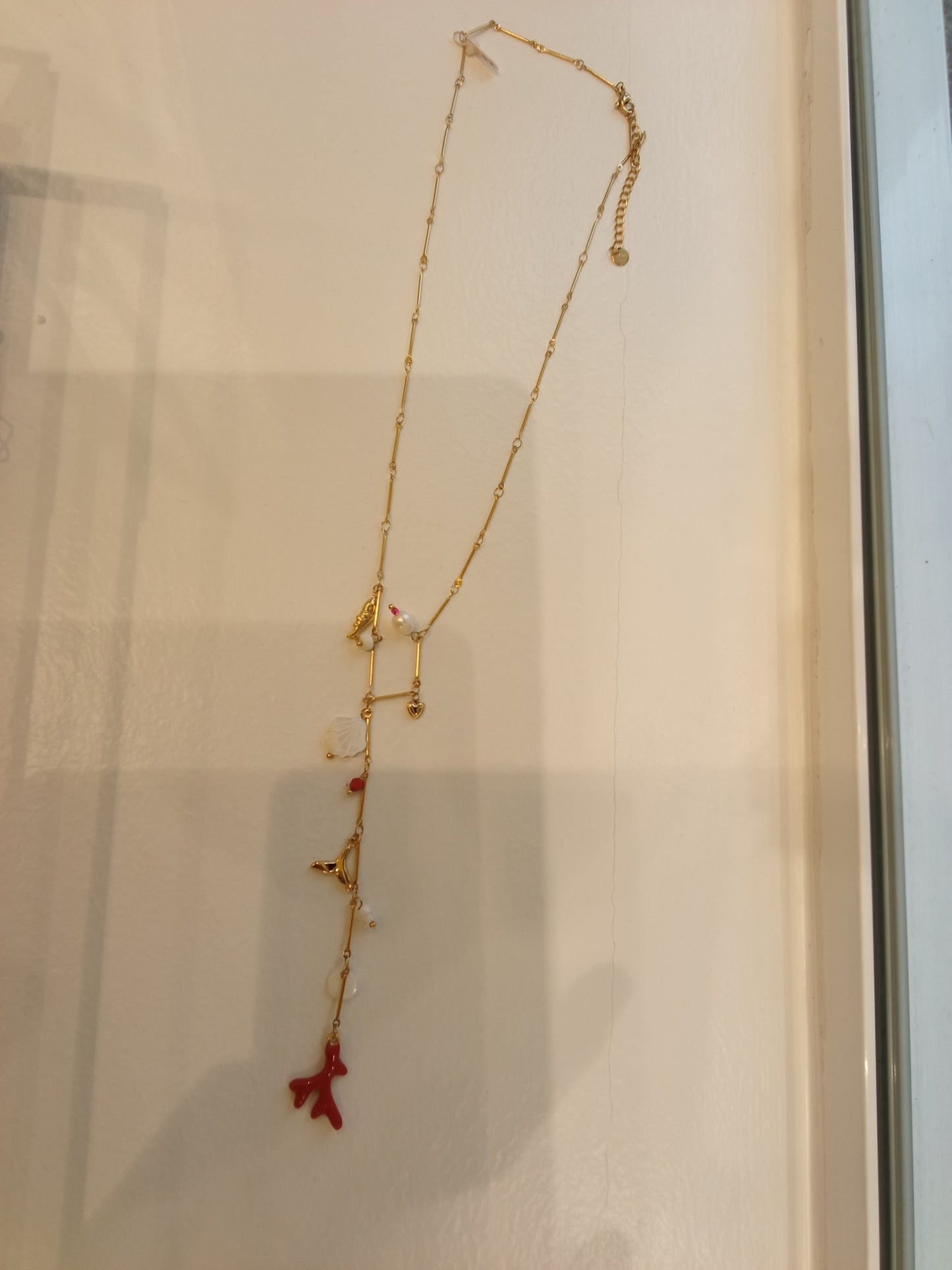 Red Bone charm necklace