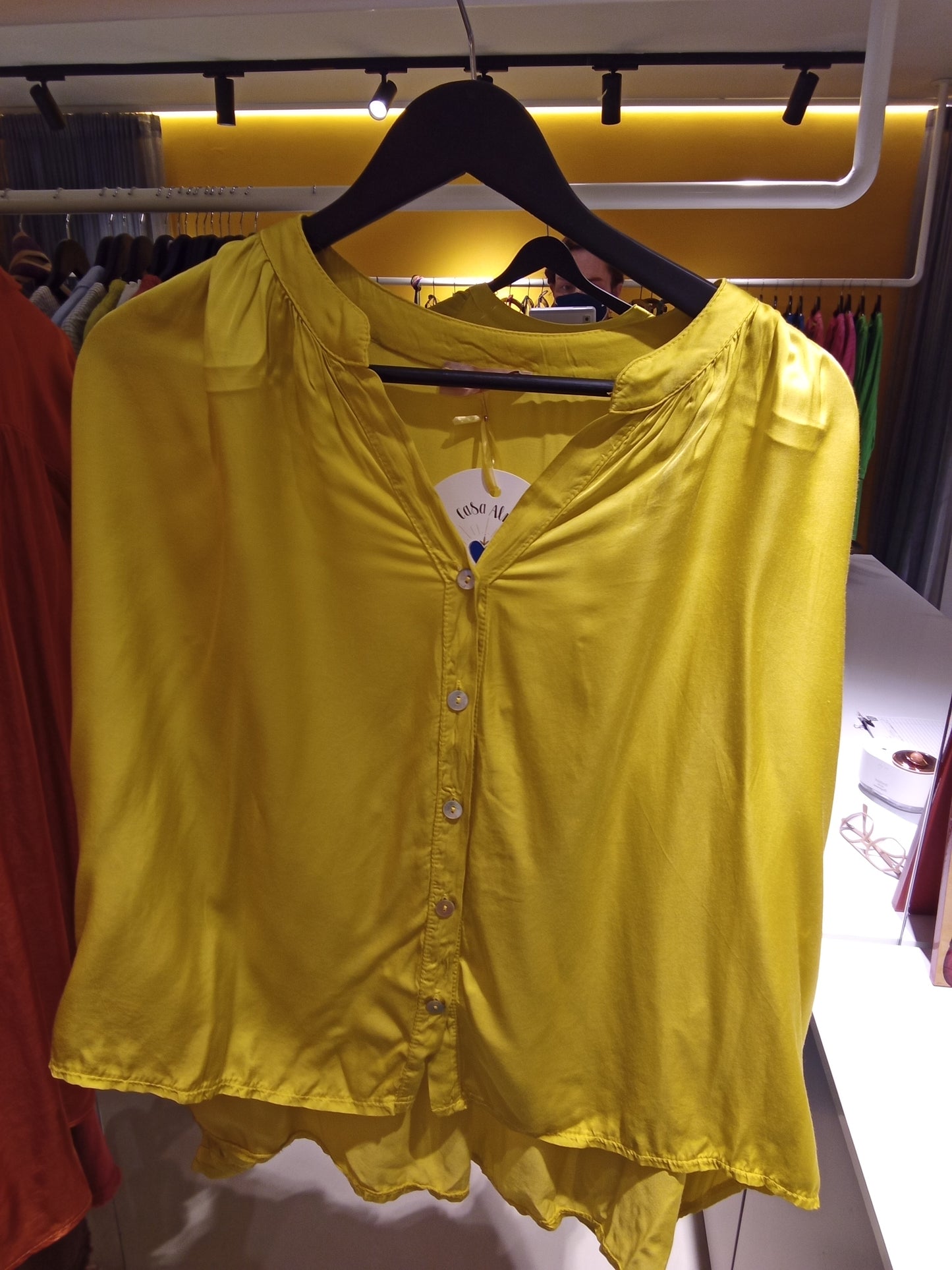 Sensuniq V neck buttoned silky